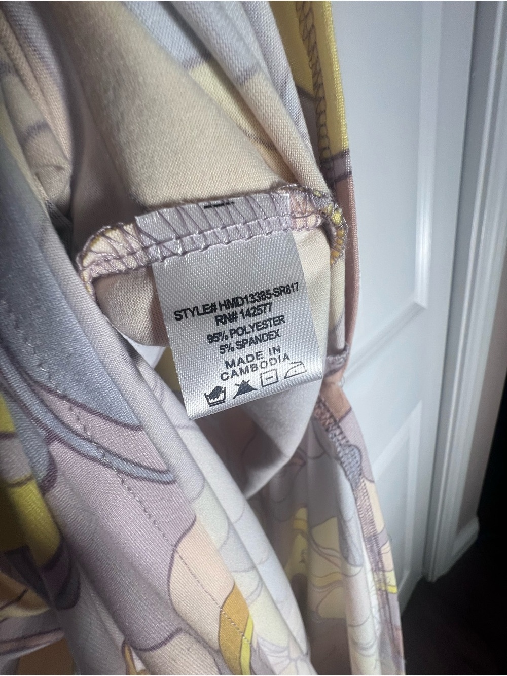 Haute Monde Yellow and Gray Floral Maxi Dress NWT - Picture 4 of 9